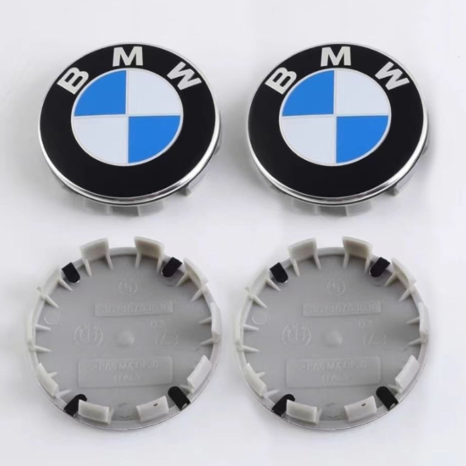 BMW Centrumkåpor 68mm Blå-vit